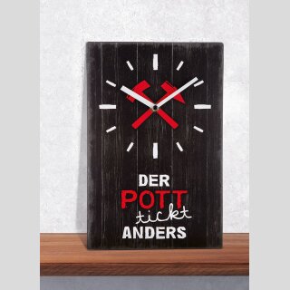 Metall Wanduhr "Pott