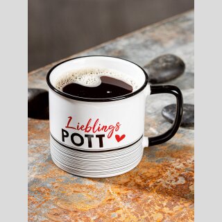 Tasse / Becher, "Lieblings RUHR POTT", Spruch, Keramik, weiß