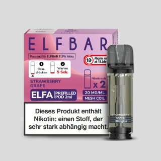 Elfbar - Elfa Pod Strawberry Grape 20 mg/ml (2 Stück pro Packung)