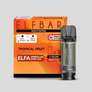 Elfbar - Elfa Pod Tropical Fruit 0 mg/ml (2 Stück pro Packung)
